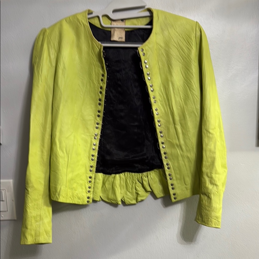Green Blazer with Studded Details